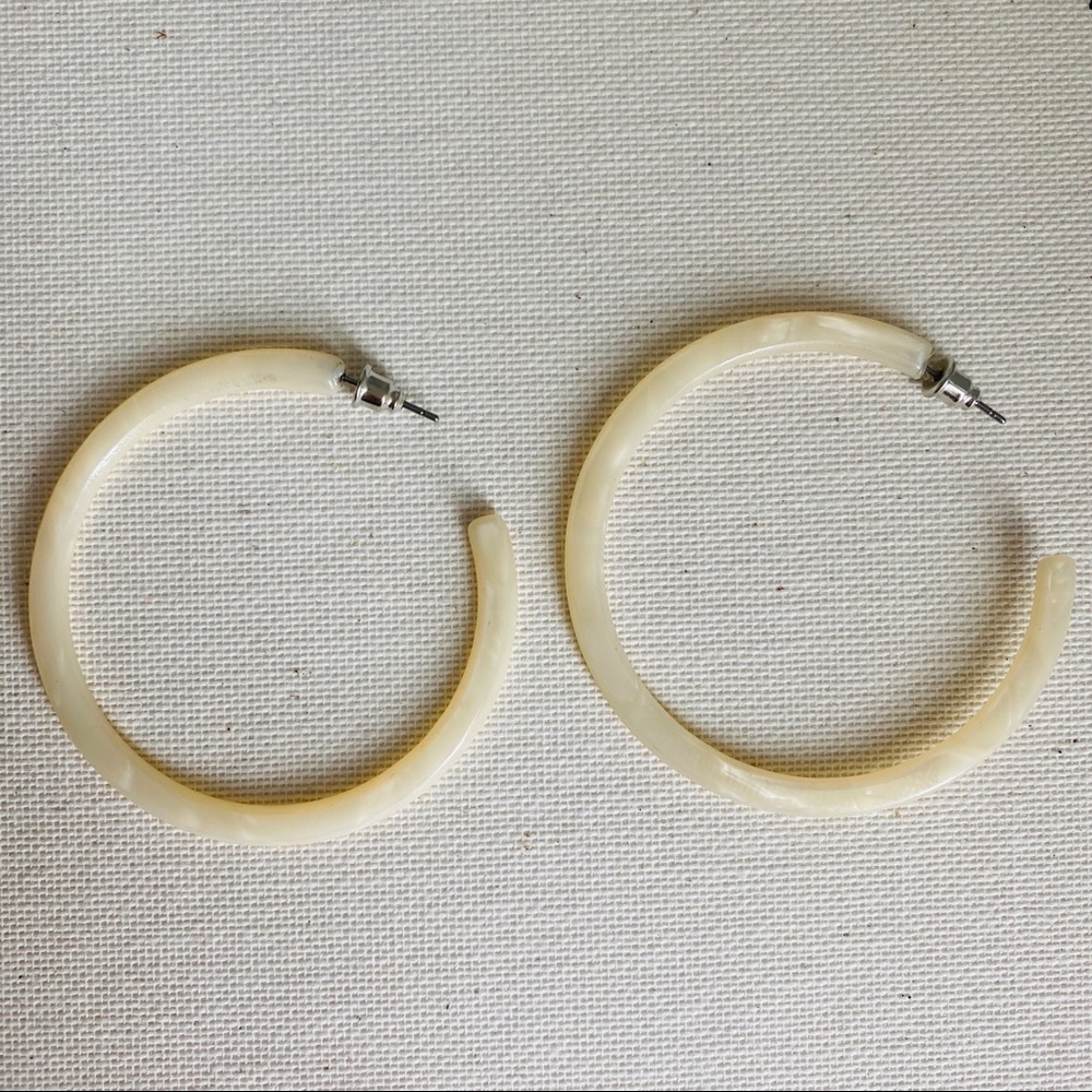 Ivory Hoop Earrings